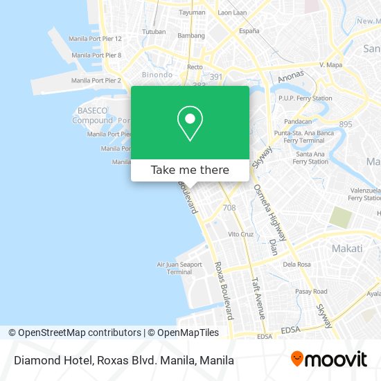 Diamond Hotel, Roxas Blvd. Manila map