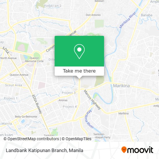 Landbank Katipunan Branch map