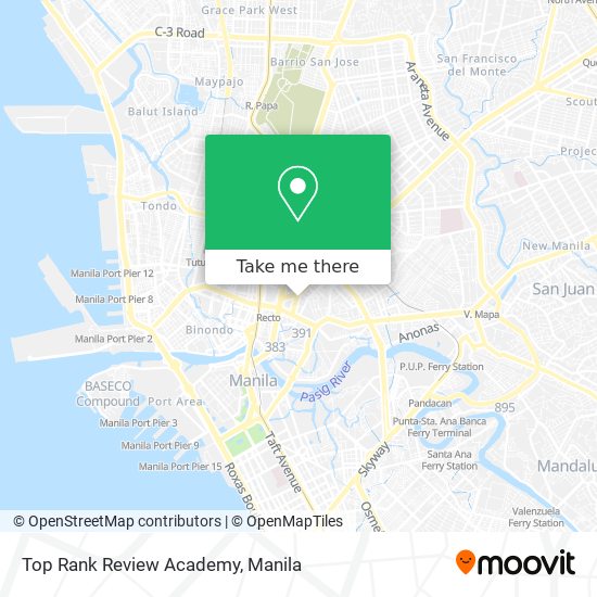 Top Rank Review Academy map