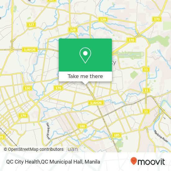 QC City Health,QC Municipal Hall map