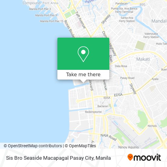 Sis Bro Seaside Macapagal Pasay City map