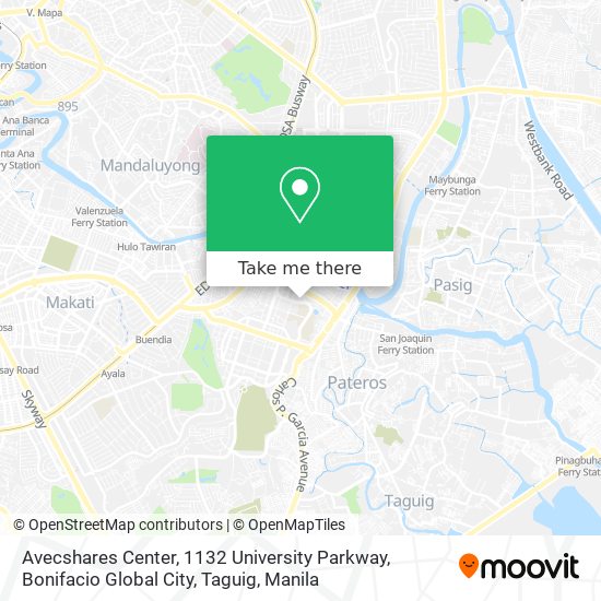 Avecshares Center, 1132 University Parkway, Bonifacio Global City, Taguig map