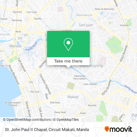 St. John Paul II Chapel, Circuit Makati map