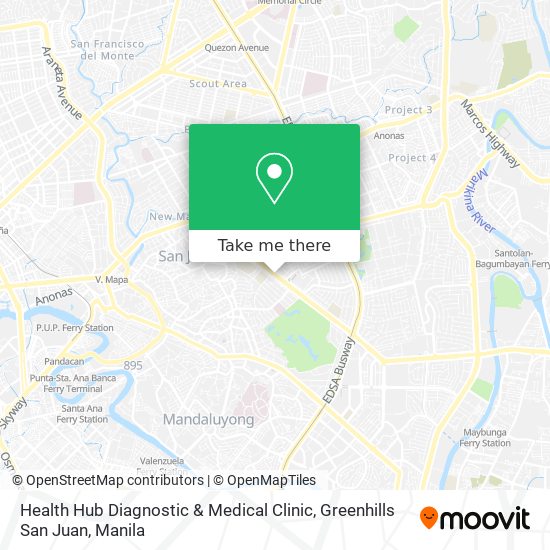 Health Hub Diagnostic & Medical Clinic, Greenhills San Juan map