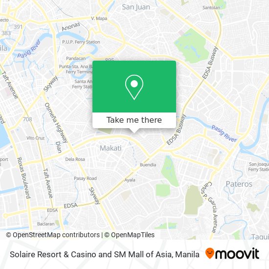 Solaire Resort & Casino and SM Mall of Asia map