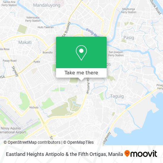 Eastland Heights Antipolo & the Fifth Ortigas map