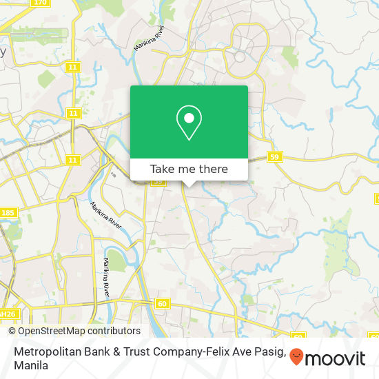 Metropolitan Bank & Trust Company-Felix Ave Pasig map