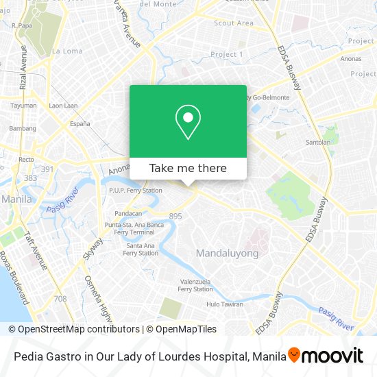 Pedia Gastro in Our Lady of Lourdes Hospital map