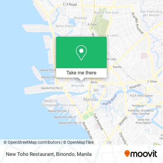 New Toho Restaurant, Binondo map