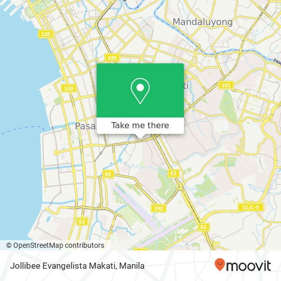 Jollibee Evangelista Makati map
