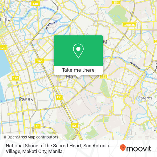 National Shrine of the Sacred Heart, San Antonio Village, Makati City map