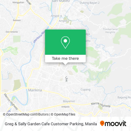 Greg & Sally Garden Cafe Customer Parking map