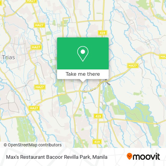 Max's Restaurant Bacoor Revilla Park map