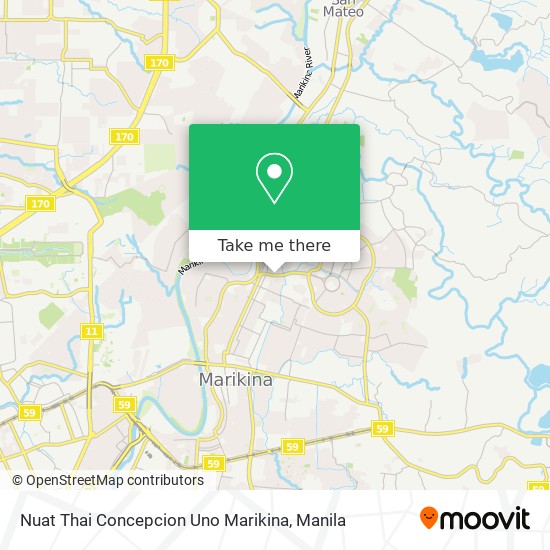 Nuat Thai Concepcion Uno Marikina map