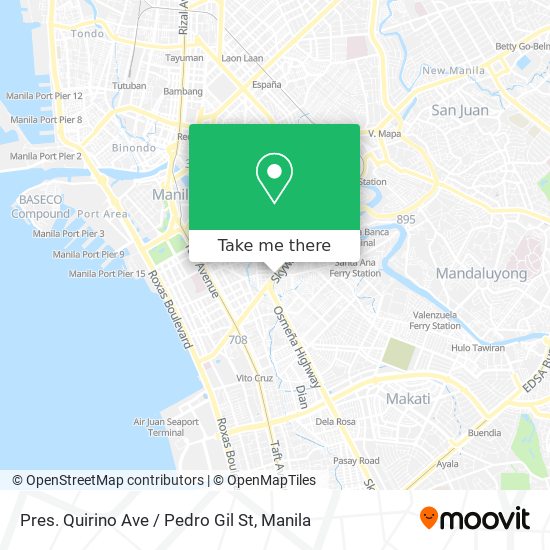 Pres. Quirino Ave / Pedro Gil St map