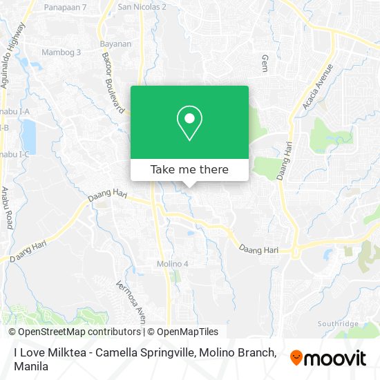 I Love Milktea - Camella Springville, Molino Branch map