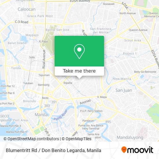 Blumentritt Rd / Don Benito Legarda map