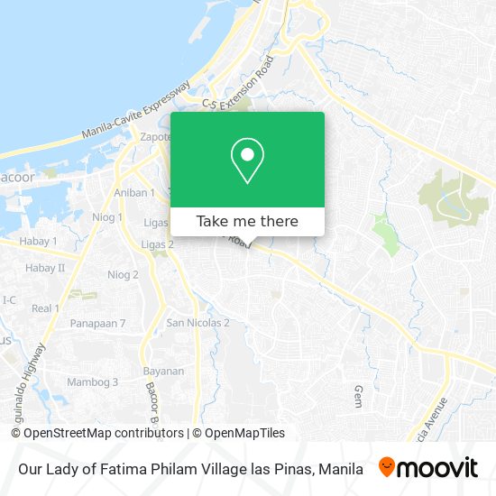 Our Lady of Fatima Philam Village las Pinas map