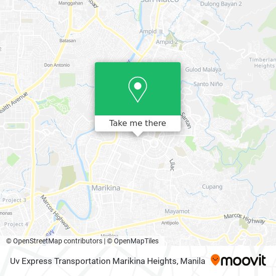 Uv Express Transportation Marikina Heights map