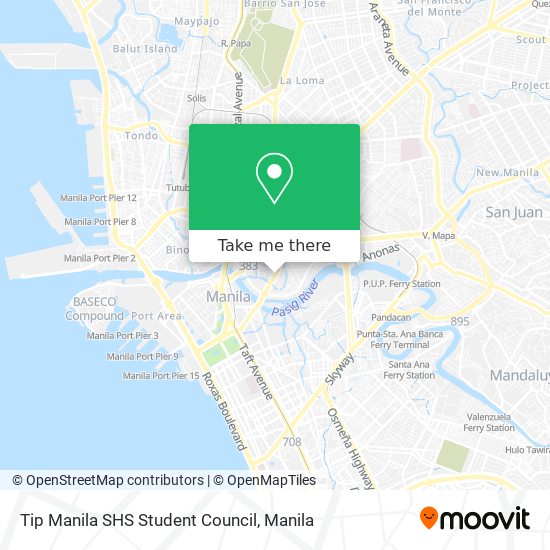 Tip Manila SHS Student Council map