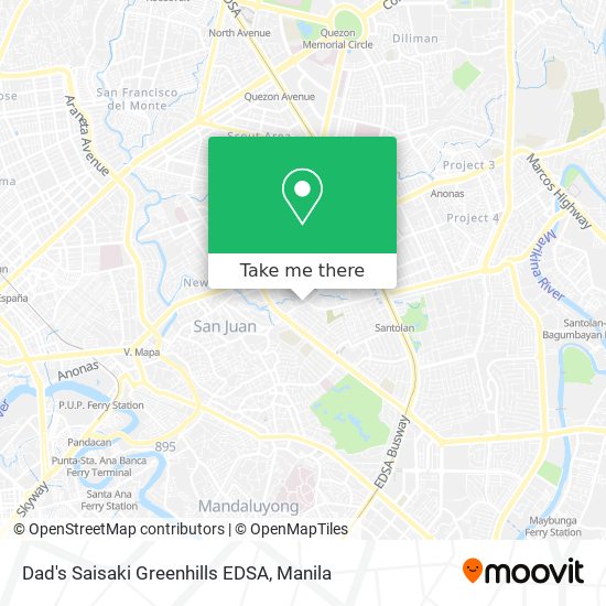 Dad's Saisaki Greenhills EDSA map