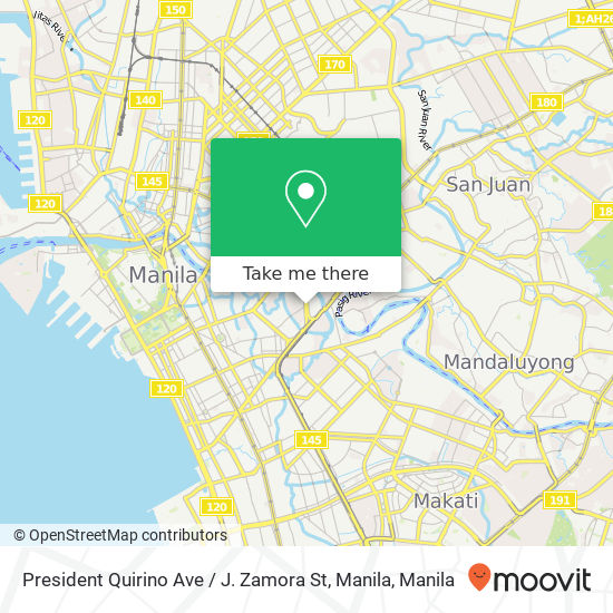 President Quirino Ave / J. Zamora St, Manila map