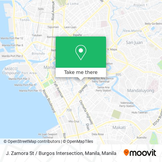 J. Zamora St / Burgos Intersection, Manila map