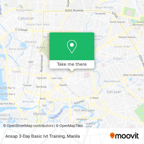 Ansap 3-Day Basic Ivt Training map