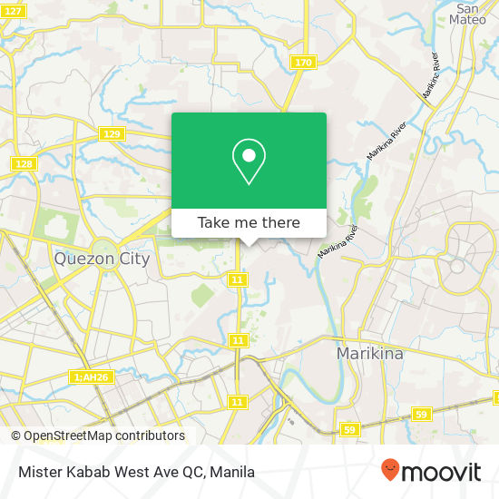 Mister Kabab West Ave QC map