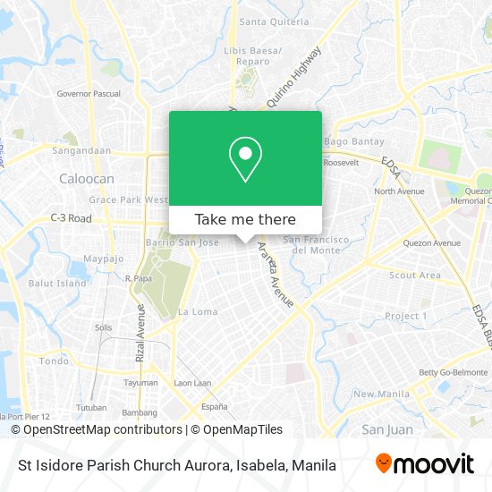 St Isidore Parish Church Aurora, Isabela map