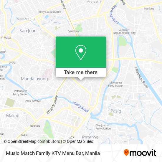 Music Match Family KTV Menu Bar map