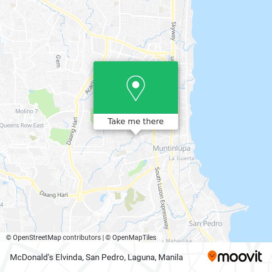 McDonald's Elvinda, San Pedro, Laguna map