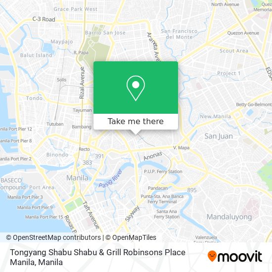 Tongyang Shabu Shabu & Grill Robinsons Place Manila map