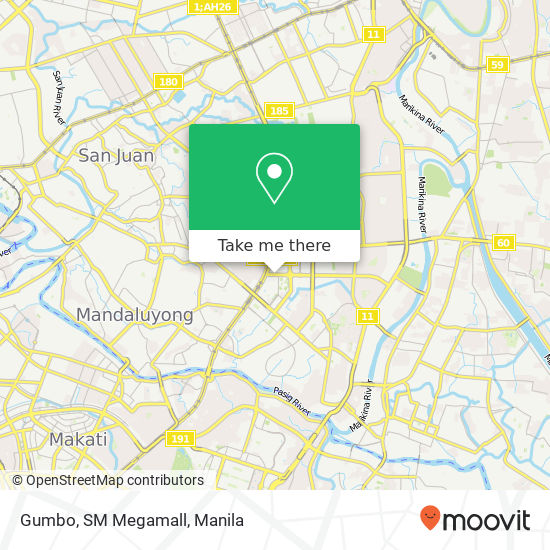 Gumbo, SM Megamall map