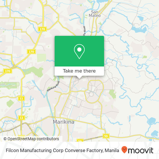 Filcon Manufacturing Corp Converse Factory map