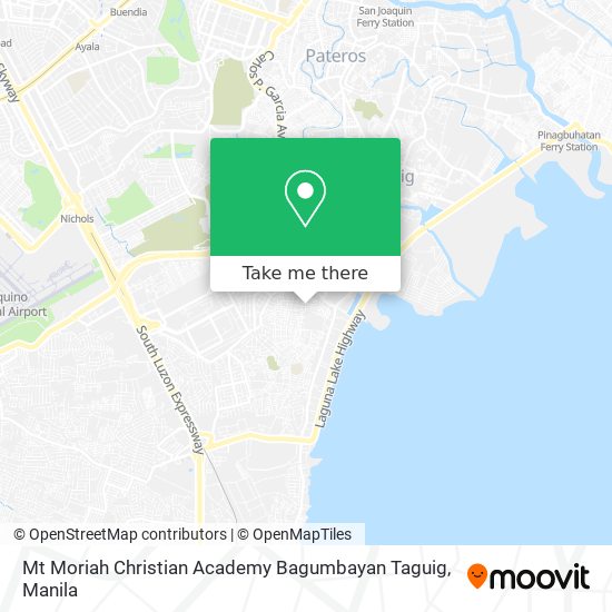 Mt Moriah Christian Academy Bagumbayan Taguig map