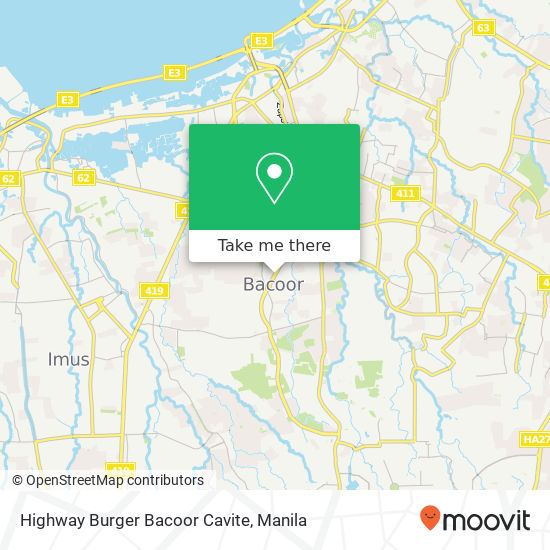 Highway Burger Bacoor Cavite map