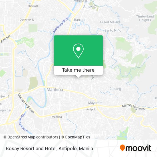 Bosay Resort and Hotel, Antipolo map