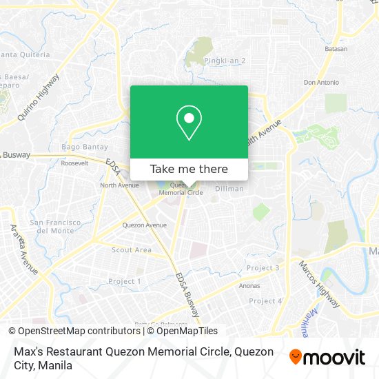 Max's Restaurant Quezon Memorial Circle, Quezon City map