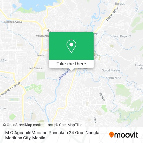 M.G Agcaoili-Mariano Paanakan 24 Oras Nangka Marikina City map