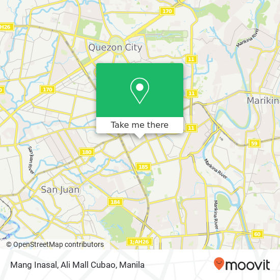 Mang Inasal, Ali Mall Cubao map