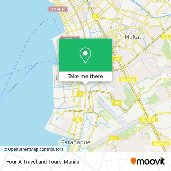 Four-A Travel and Tours map