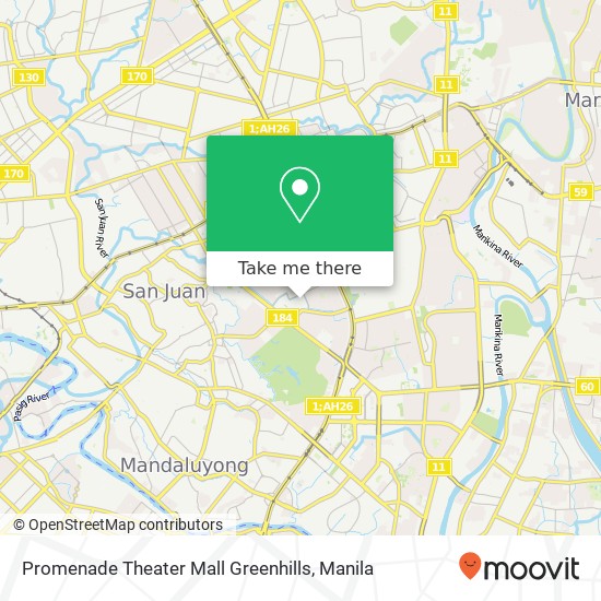 Promenade Theater Mall Greenhills map