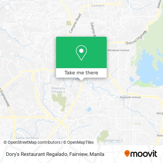 Dory's Restaurant Regalado, Fairview map