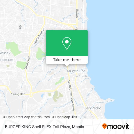 BURGER KING Shell SLEX Toll Plaza map
