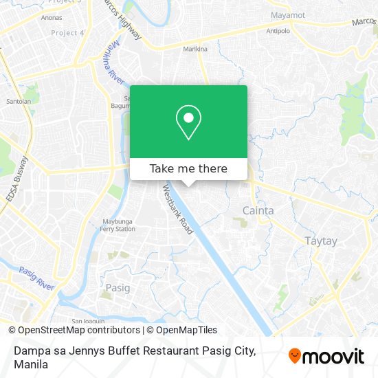Dampa sa Jennys Buffet Restaurant Pasig City map