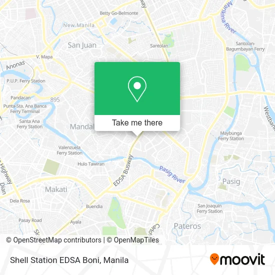 Shell Station EDSA Boni map