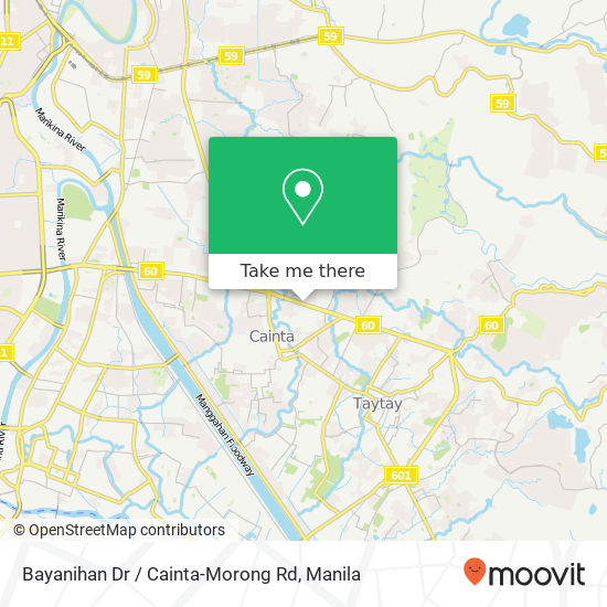 Bayanihan Dr / Cainta-Morong Rd map
