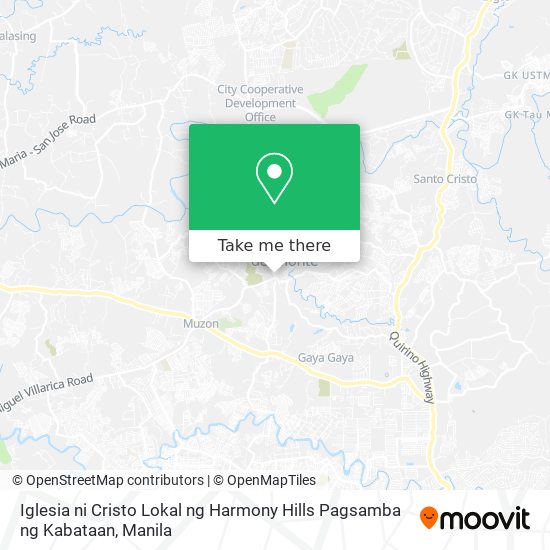 Iglesia ni Cristo Lokal ng Harmony Hills Pagsamba ng Kabataan map