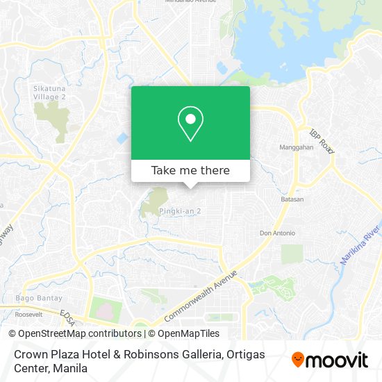 Crown Plaza Hotel & Robinsons Galleria, Ortigas Center map